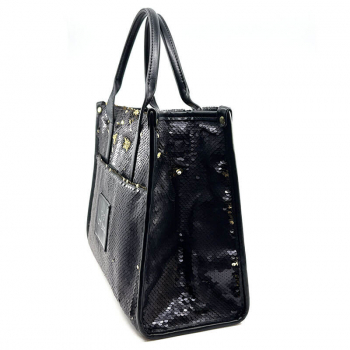 TTote Bag, Vimoda, Black gold sequins, the it Bag, side